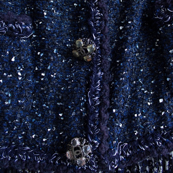 $13600 Chanel S/S 2012 Starry Night Navy Fantasy Tweed Gripoix 12P Maxi Dress - Picture 7 of 15